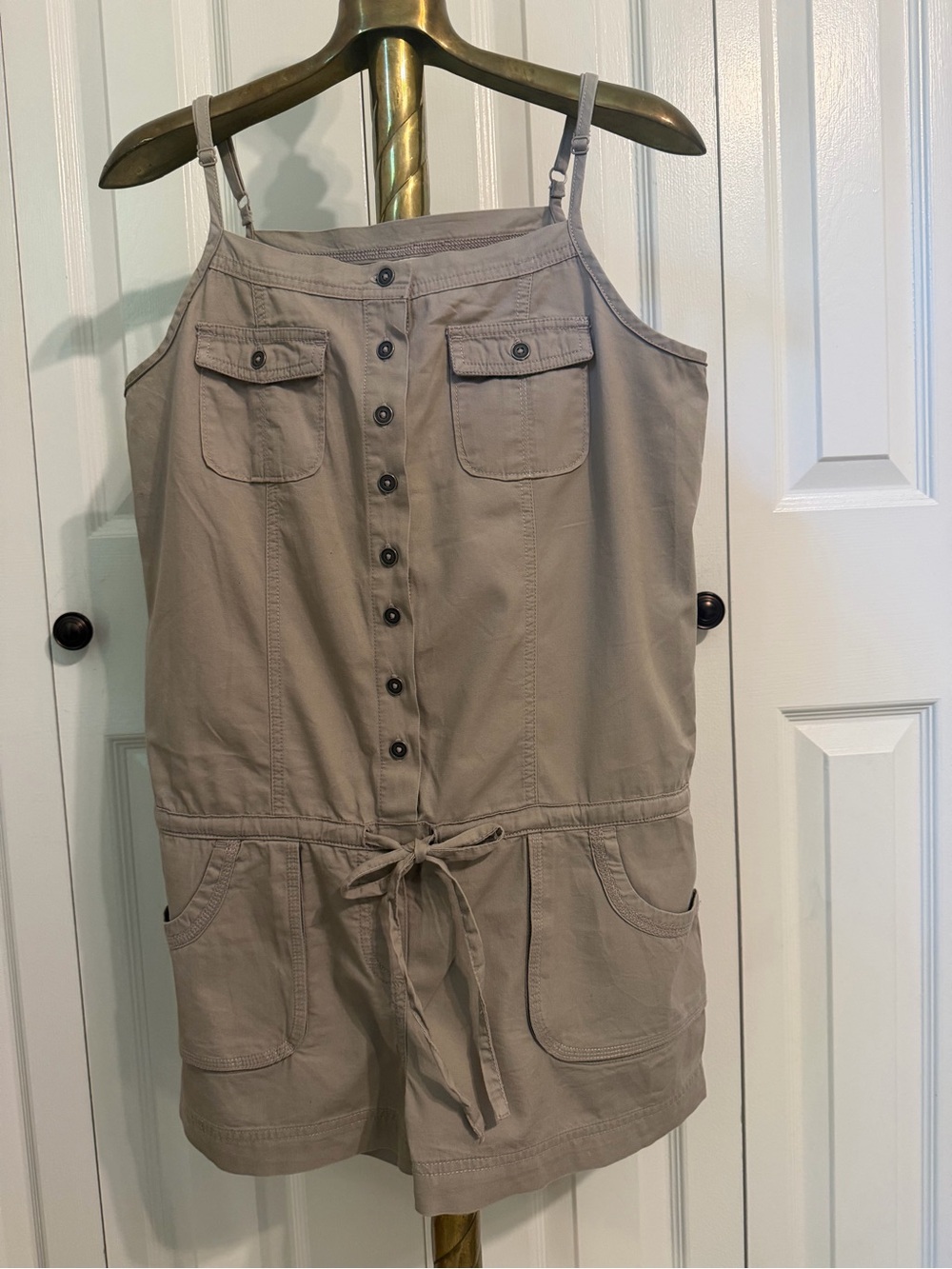 Mudd Beige Utility Romper with Front Buttons
